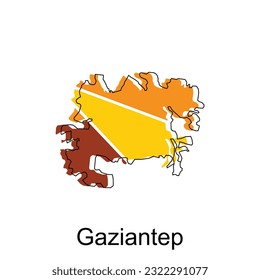 Map of Gaziantep illustration design. Turkey World Map International vector template