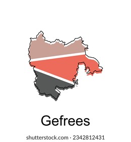 map of Gefrees design template, geometric with outline illustration design