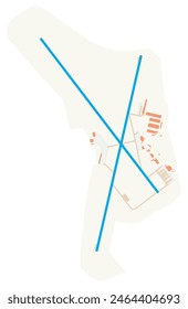 Map of General Jose Antonio Anzoategui International Airport (Venezuela). IATA-code: BLA. Airport diagram with runways, taxiways, apron, parking areas and buildings. Map Data from OpenStreetMap.