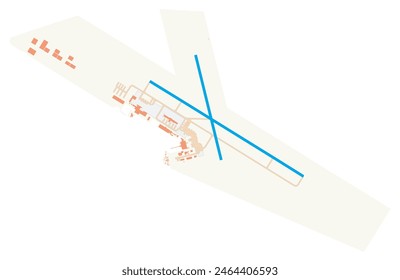 Map of General Mariano Escobedo International Airport (Mexico). IATA-code: MTY. Airport diagram with runways, taxiways, apron, parking areas and buildings. Map Data from OpenStreetMap.