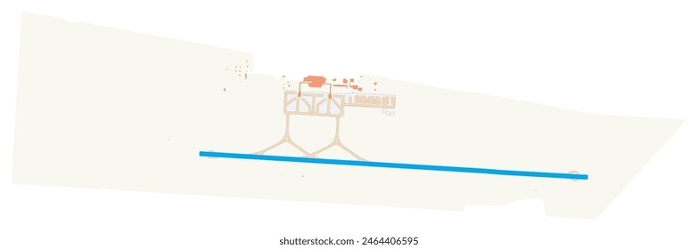 Map of General Rafael Buelna International Airport (Mexico). IATA-code: MZT. Airport diagram with runways, taxiways, apron, parking areas and buildings. Map Data from OpenStreetMap.