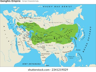 Map of Genghis Khan's empire borders