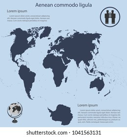 Map geographic business infographics leaflet cover presentation abstract, technology annual report brochure flyer design template vector