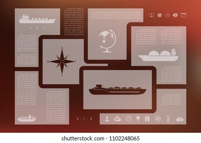 Map geographic business infographics leaflet cover presentation abstract, technology annual report brochure flyer design template vector