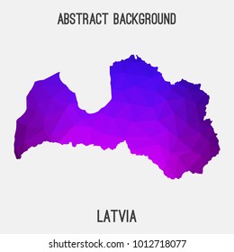 map in geometric polygonal,mosaic style.Abstract tessellation,modern design background,low poly. Vector illustration.