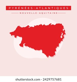 Map of the Geopolitical Subdivisions of The Département Des Pyrénées Atlantiques Including Arrondissements, Cantons and Municipalities as of 2022 - Nouvelle Aquitaine - France