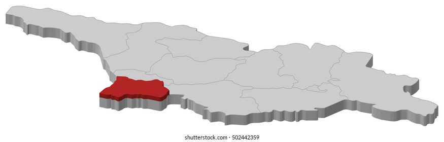 Map - Georgia, Adjara - 3D-Illustration
