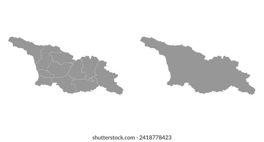 Karte Georgiens mit Verwaltungsabteilungen. Vektorgrafik.
