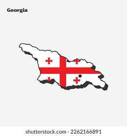Map of Georgia flag shape. Vector illustration. Eps 10