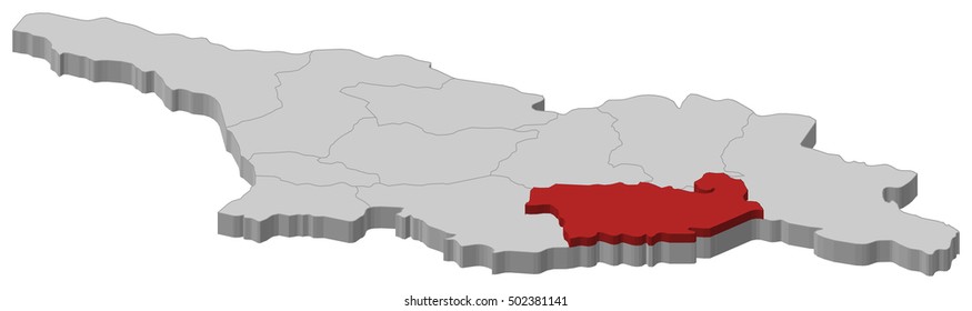 Map - Georgia, Kvemo Kartli - 3D-Illustration