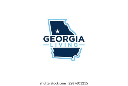 Map of Georgia Living vector template