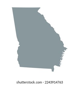 Map of the Georgia state in grey color isolated on white background. Vector illustration