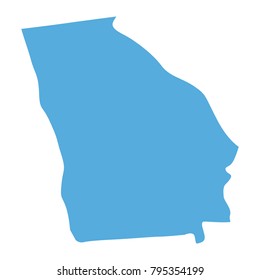 Map of Georgia State on a white background, Vector illustration