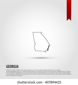 Map of the Georgia state. Vector illustration design element. Flat style design icon.