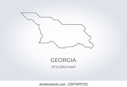 Map of Georgia in a stylized minimalist style. Simple illustration of the country map.