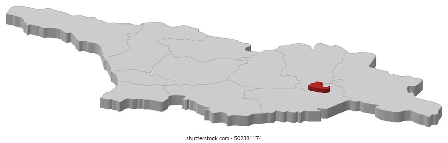 Map - Georgia, Tbilisi - 3D-Illustration