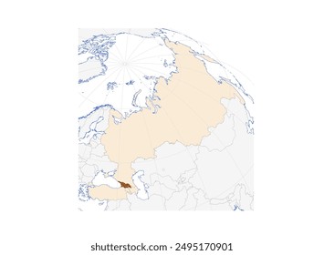 Map of Georgia in Western Asia: Detailed Illustration of the Country along with its neighboring countries in the Asian Continent, Ideal for Educational and Reference Use