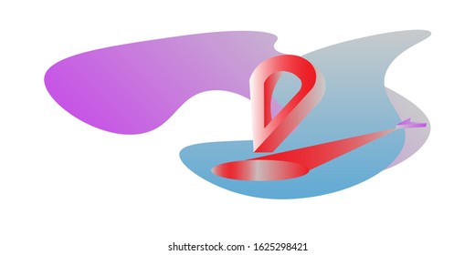 Map and geotag. Concept of geolocation. Isometric vector illustration