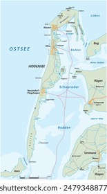 Map of the German Baltic Sea island of Hiddensee