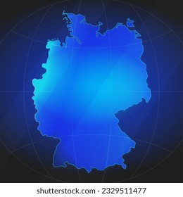Mapa de alemán de color azul. Plantilla para sitio web, informe anual, noticias, infografías. Ilustración vectorial 