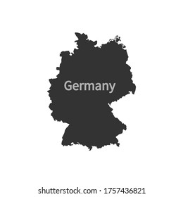 Map of German dark color on a white background vector illustration
