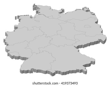 Map - Germany - 3D-Illustration