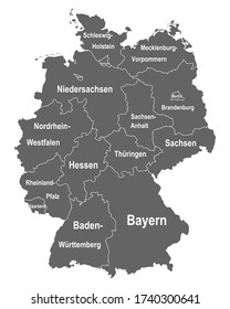 Map of Germany with all Federal States