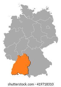 Map - Germany, Baden-Wuerttemberg