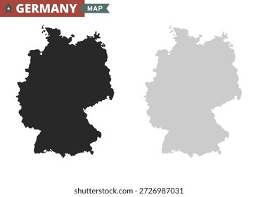 Map of Germany. Black and gray Germany country icons collection. Vector illustration.