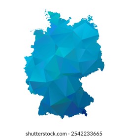 Map of Germany - Blue Polygonal Design For Your. Vector illustration eps 10.