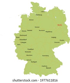 Map of Germany with cities and roads