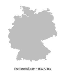 Map of Germany, closed loop gray