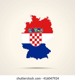 Map of Germany in Croatia flag colors