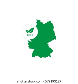 Map of Germany with a eco signal.