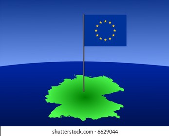 mapa de la bandera alemana y de la Unión Europea en el gráfico