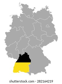 Map of Germany with flag of Baden-Wuerttemberg