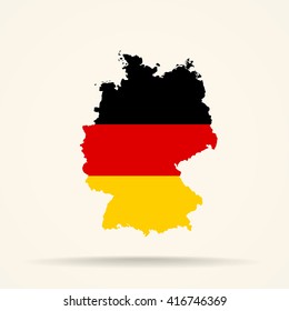 Map of Germany in Germany flag colors