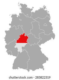 Map of Germany with flag of Hesse