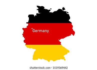 Map of Germany With Flag on White Background High Resolution. Vector Illustration EPS 10