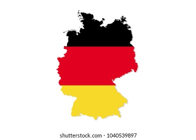 Map of germany with flag,vector illustration
