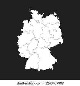 Map of Germany - High detailed on black background. Abstract design vector illustration eps 10.