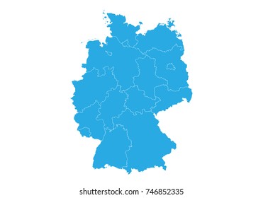 Map of germany. High detailed vector map - germany.