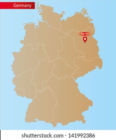 Map of Germany With islands and States.