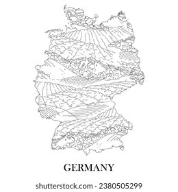 Map of Germany with landscape