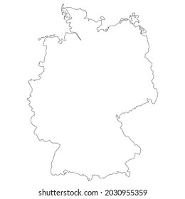 mapa de la ilustración vectorial de línea de Alemania aislada en fondo blanco