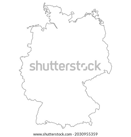 map of Germany line vector illustration isolated on white background