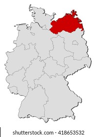 Map - Germany, Mecklenburg-Vorpommern