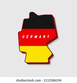 Map of Germany Modern 3d Style.