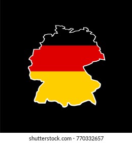 Map of Germany and national colors. perspective map
