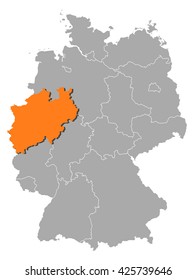 Map - Germany, North Rhine-Westphalia